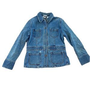 Vintage Jones Sport Stretch Denim Jean Jacket Med Wash Women's Size Medium